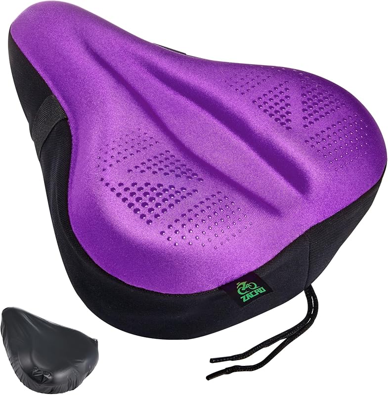 Zacro Cojín para asiento de bicicleta - Funda acolchada de gel para asiento de bicicleta para hombres y mujeres | Sillín de bicicleta acolchado apto para pelotón/bicicleta de ejercicio estacionario giratorio/bicicleta de Ciclismo de Carretera de montaña