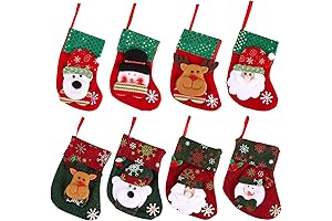 BEEFLYING 8pcs Christmas Socks Hanging Tree Decoration