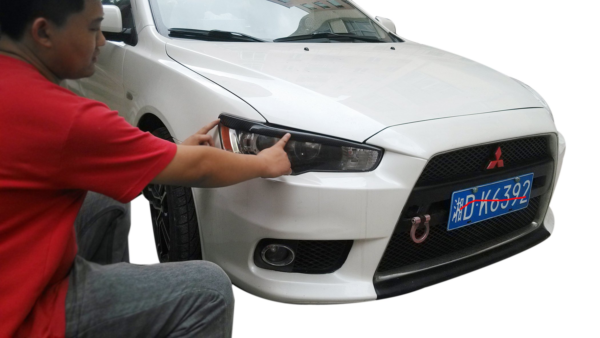 carwear Real Carbon Fiber Eyebrows Eyelids Headlight Covers for