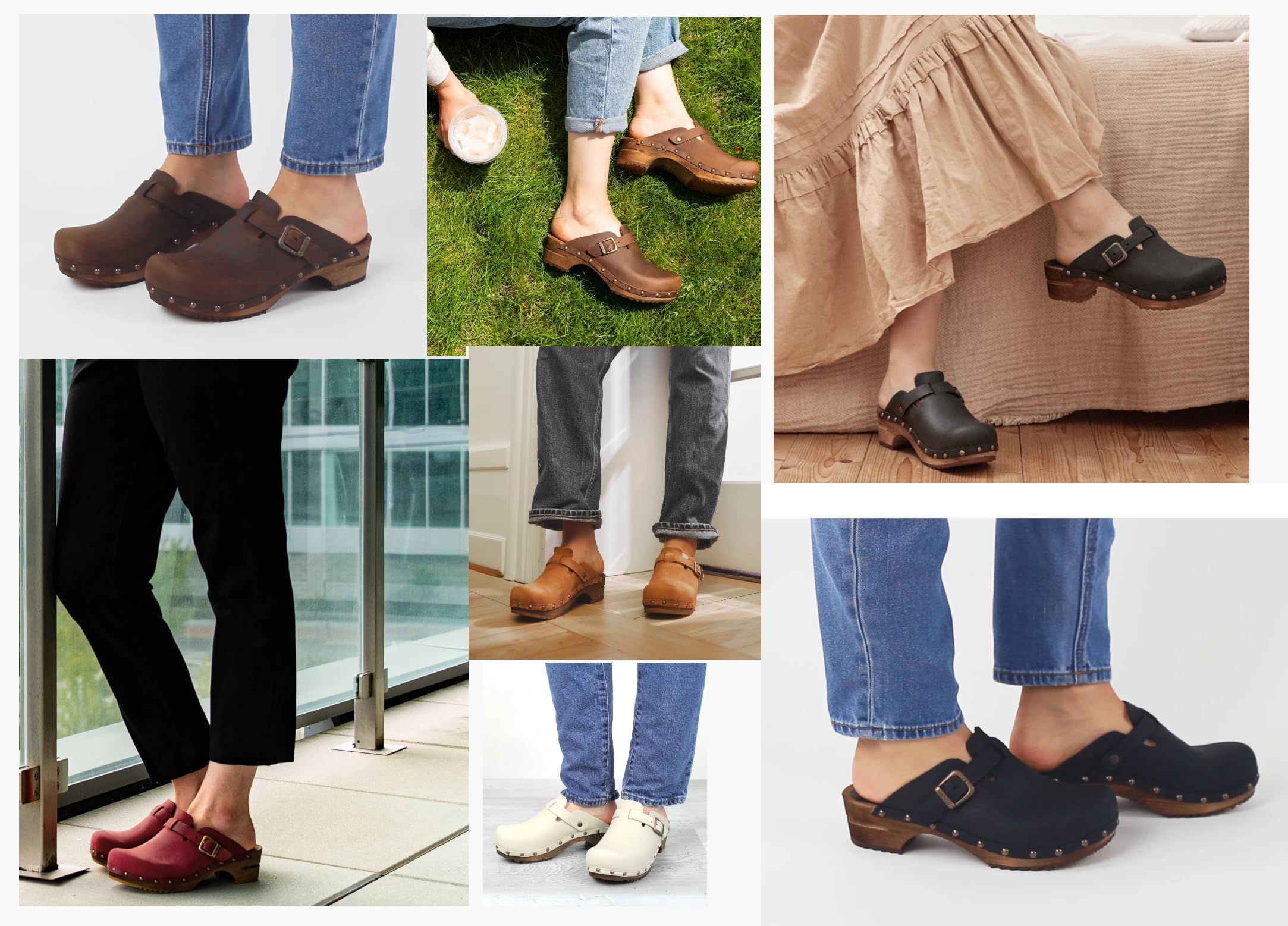 Sanita, Wood-Kristel Open Oil Leather, Scarpe Sandali Zoccoli Medici Moda Casual Fashion Medical Clogs