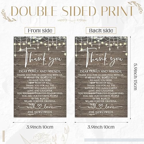 Miniatura 9 de Tarjetas de agradecimiento de boda, diseño de lugar de agradecimiento, tarjetas de hojas de eucalipto de 4 x 6 pulgadas para boda, recepción,