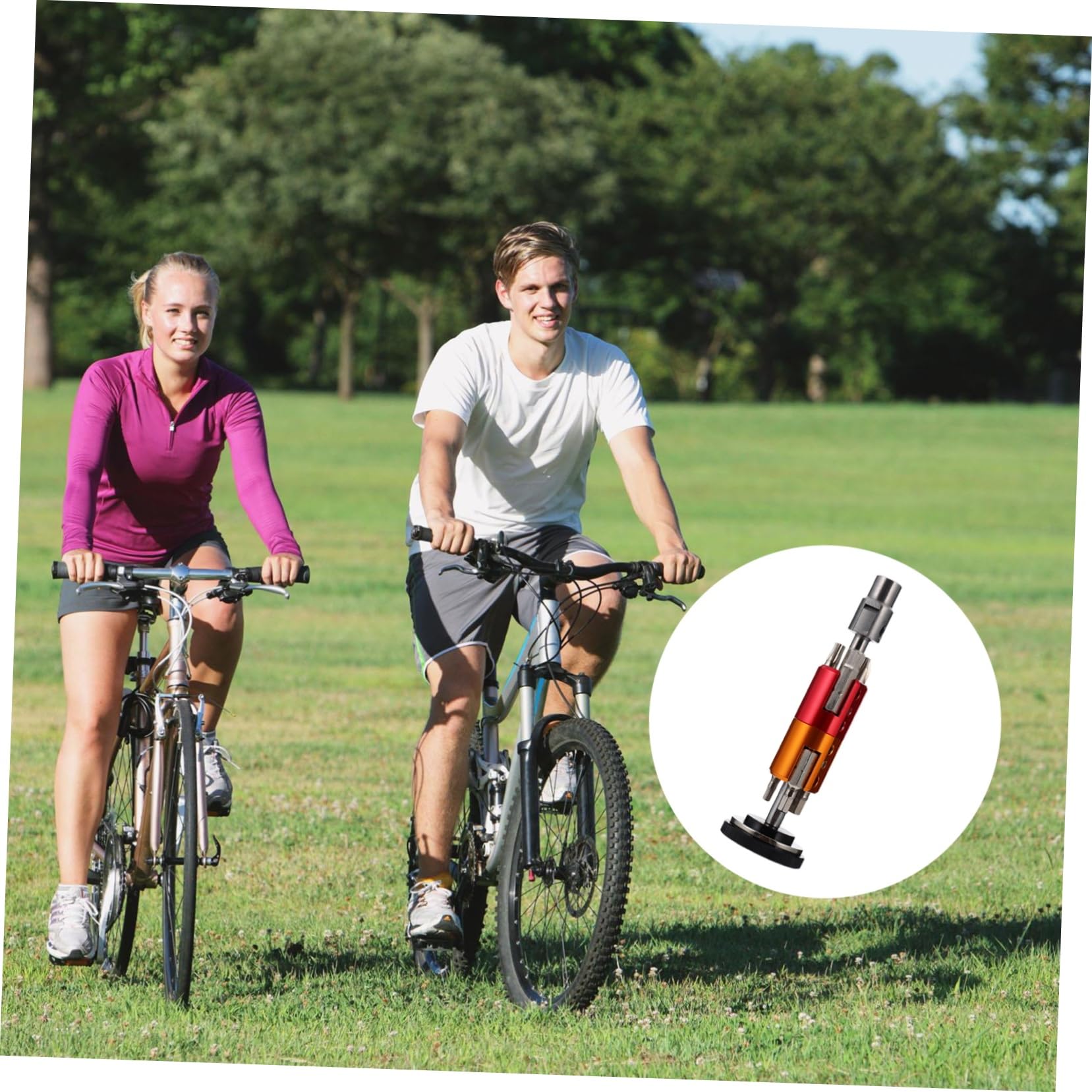 INOOMP Kit Attrezzi Bicicletta Invisibile Multiuso per Mountain Bike Nero | Giunto Regolabile, ad Alta Resistenza, Acciaio Utensile S2 e Lega di Alluminio