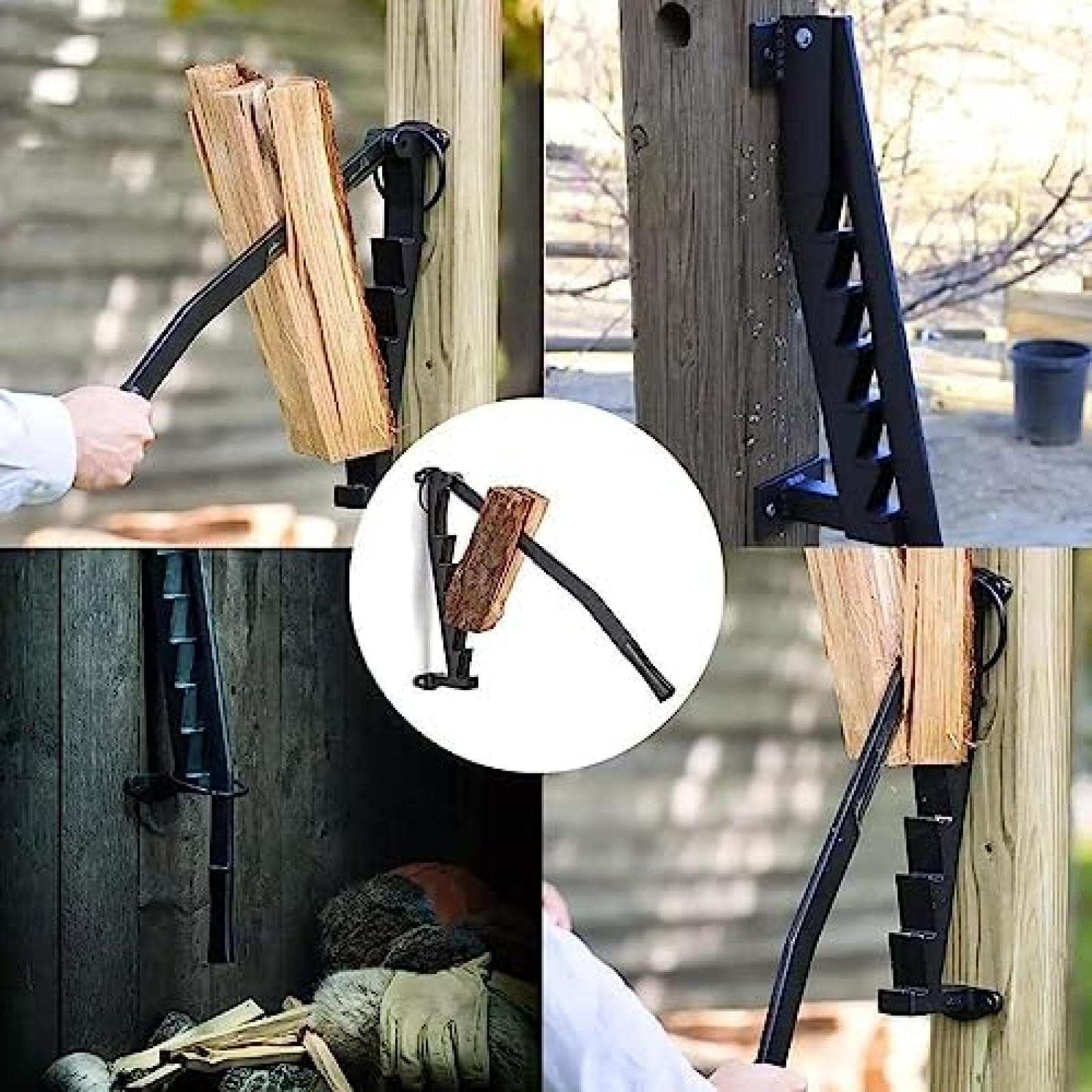 Spaccalegna da ardere – Spaccalegna manuale da parete per una rapida preparazione del legno, costruzione robusta per casa e campeggio
