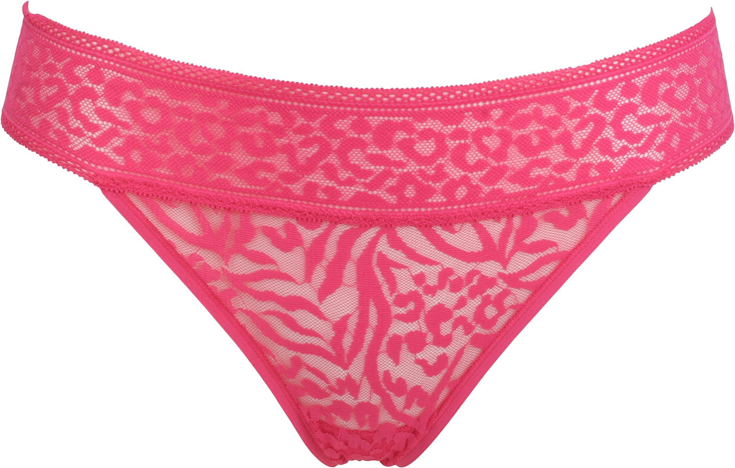 Ex-StoreAnimal Print Sheer Lace Thong