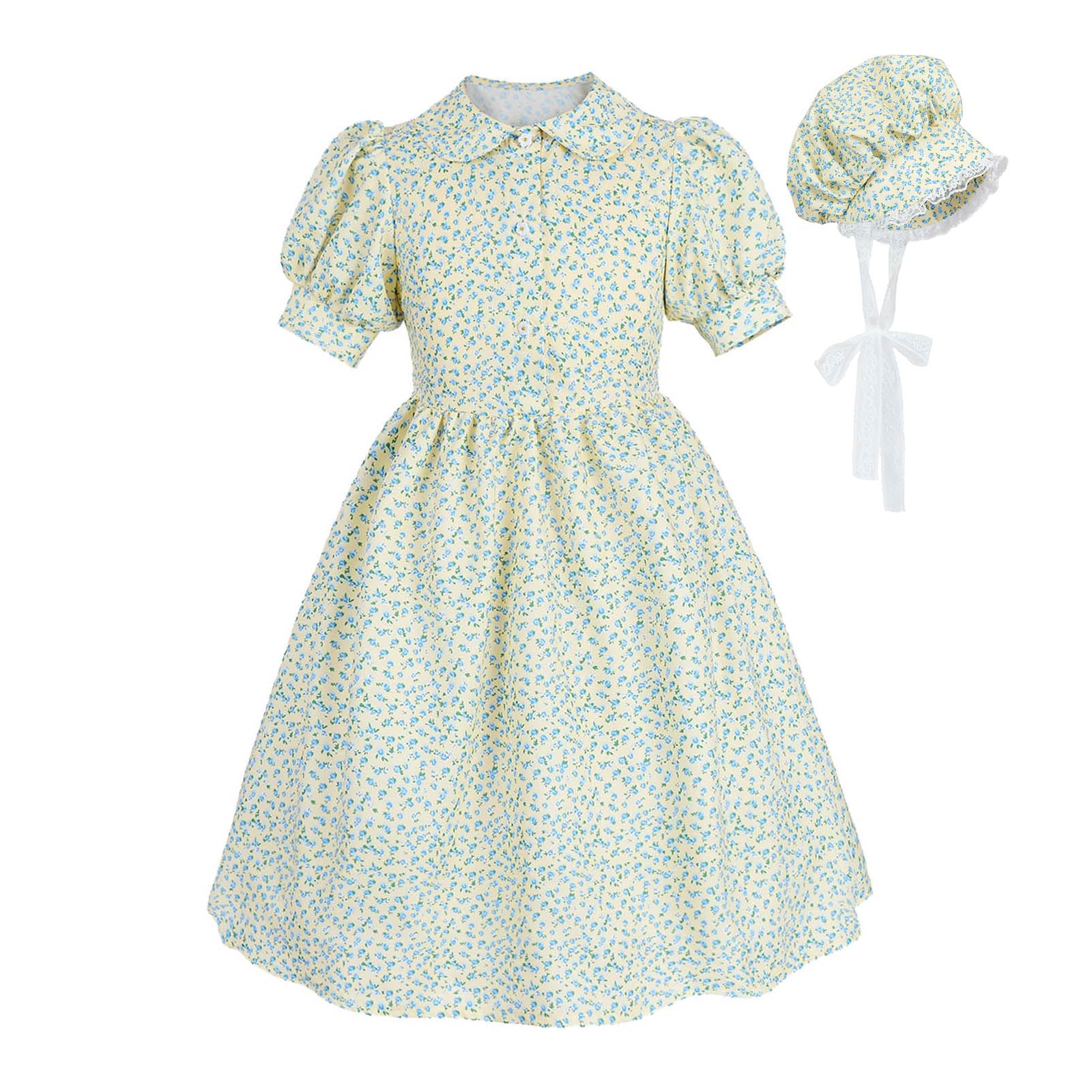 CR ROLECOS Girls Prairie Pioneer Dresses Laura Ingalls Wilder Pilgrim Colonial Costume Dress