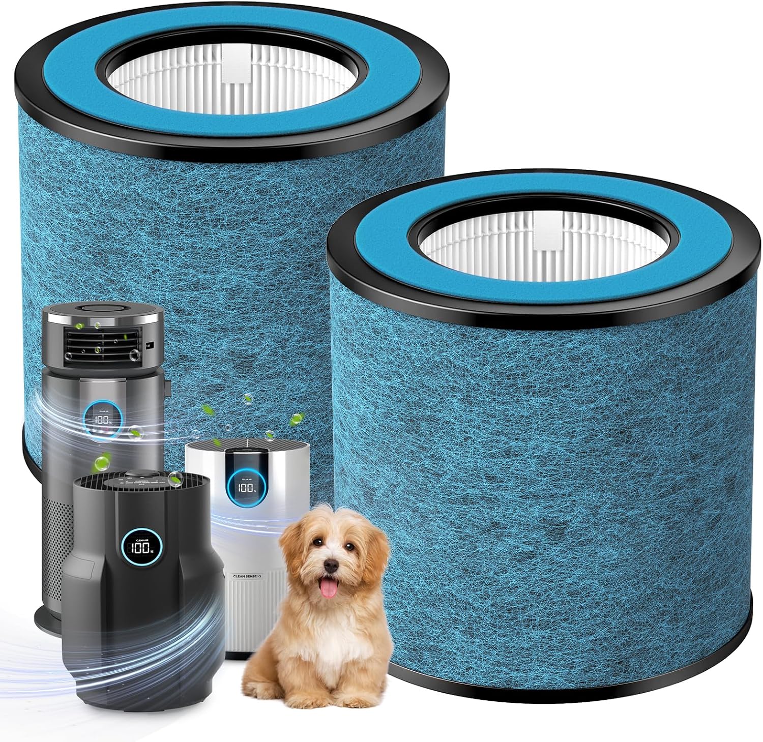 HP152 NeverChange Filter Compatible with Shark HP152 HP153 NeverChange Air Purifier HP100, HP102, HP102PET, HP102PETBL, HP132, HC450, HC451, HC452, HC455 HEPA For 99.97% Particles Part # HE15FKPET