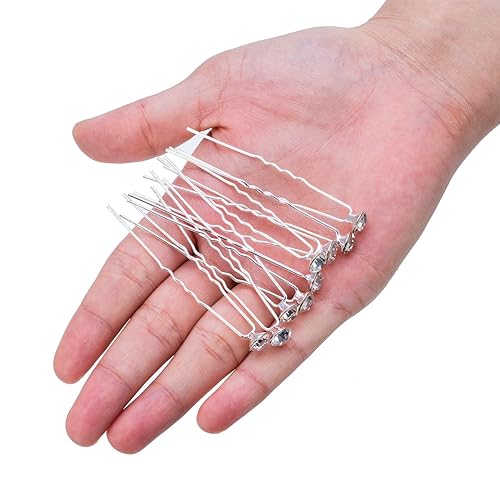 Miniatura 5 de 40 horquillas para el pelo de boda nupcial, pinzas de pelo con diamantes de imitación en forma de U, accesorios de peinado de boda, accesorios