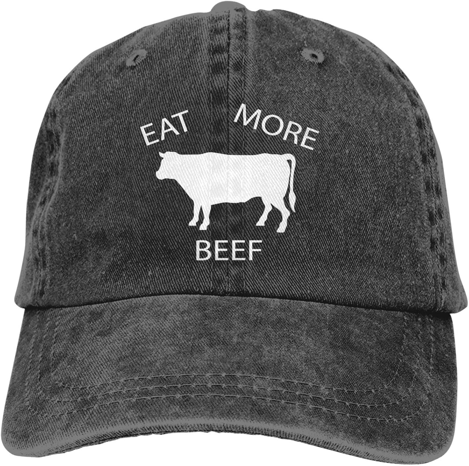 Eat More Beef Distressed Baseball Cap Vintage Dad Hats Black Hats for