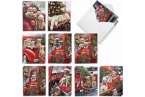 The Best Christmas Greeting Cards Featuring Red Truck Puppies