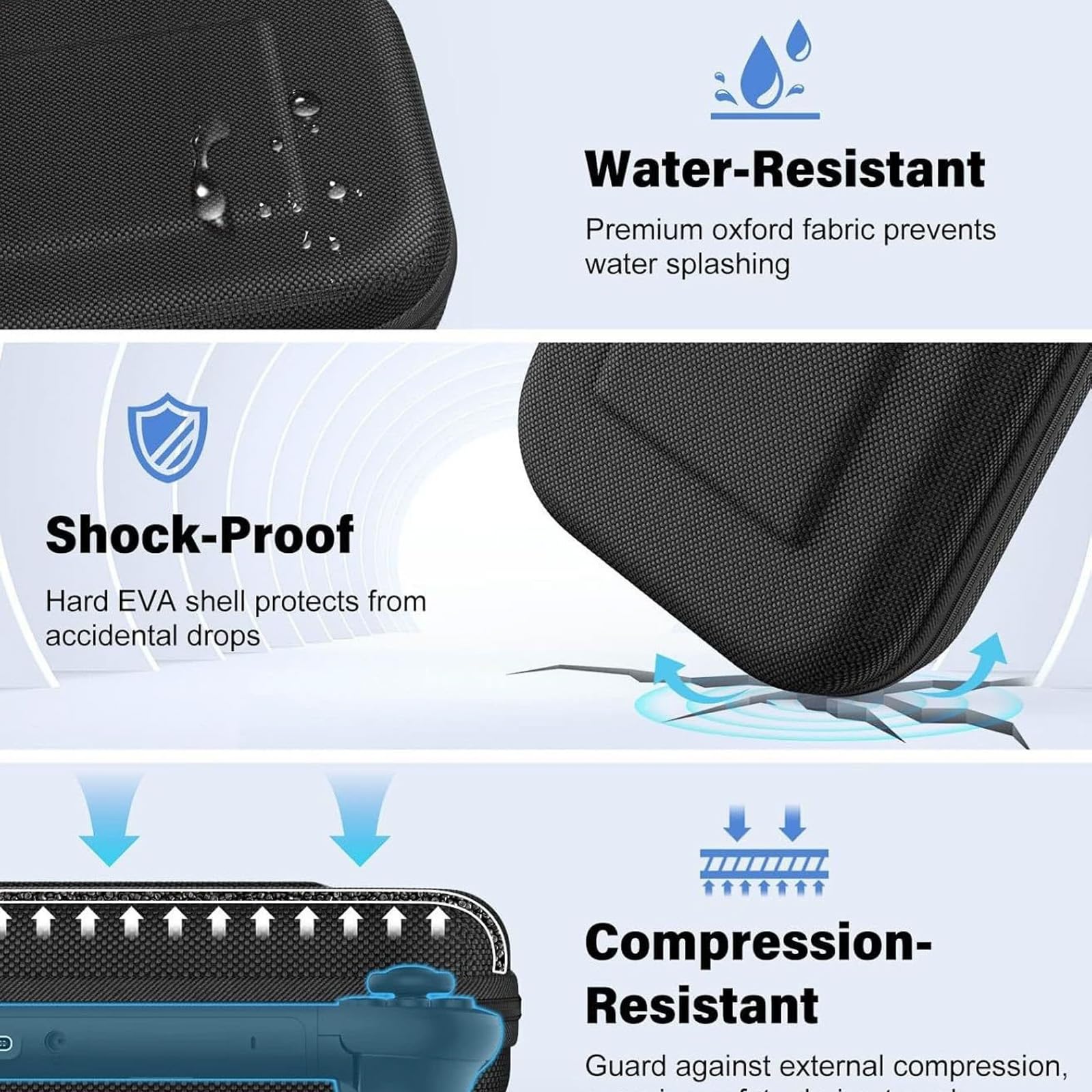 ZhuoFan Estuche para Nintendo Switch 2 (2025), Estuche Rígido con Espacio de Almacenamiento para Consola y Accesorios, Gran Estuches Capacidad Compatible con Nintendo Switch 2 (Negro)