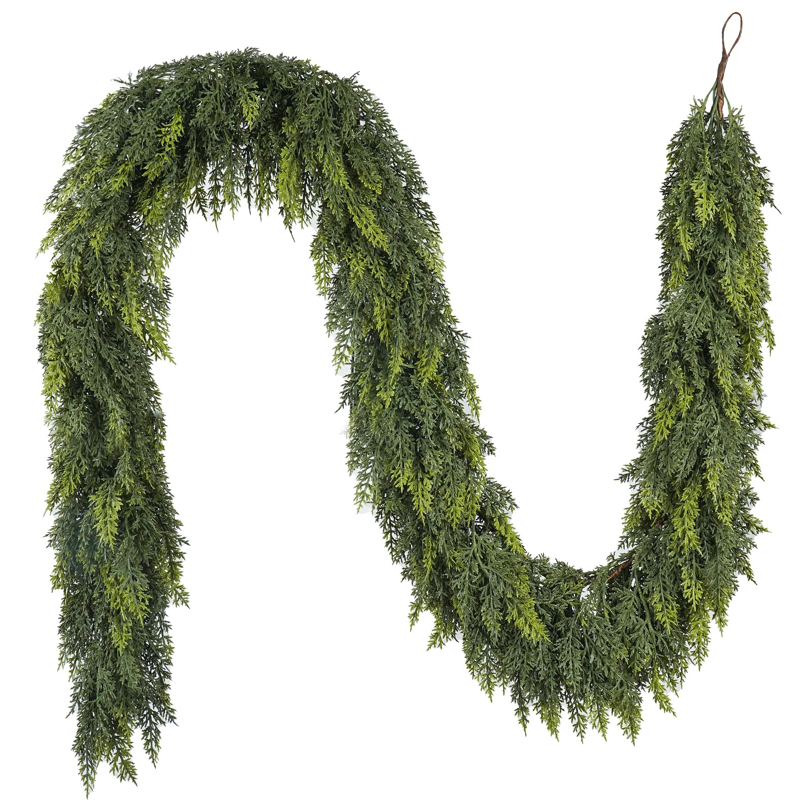 9FT/274CM Weihnachtsgirlande - Simulierte Zypressenblatt Girlande, für Weihnachtsdekorationen im Innen und Außenbereich, Geländer und Türrahmen