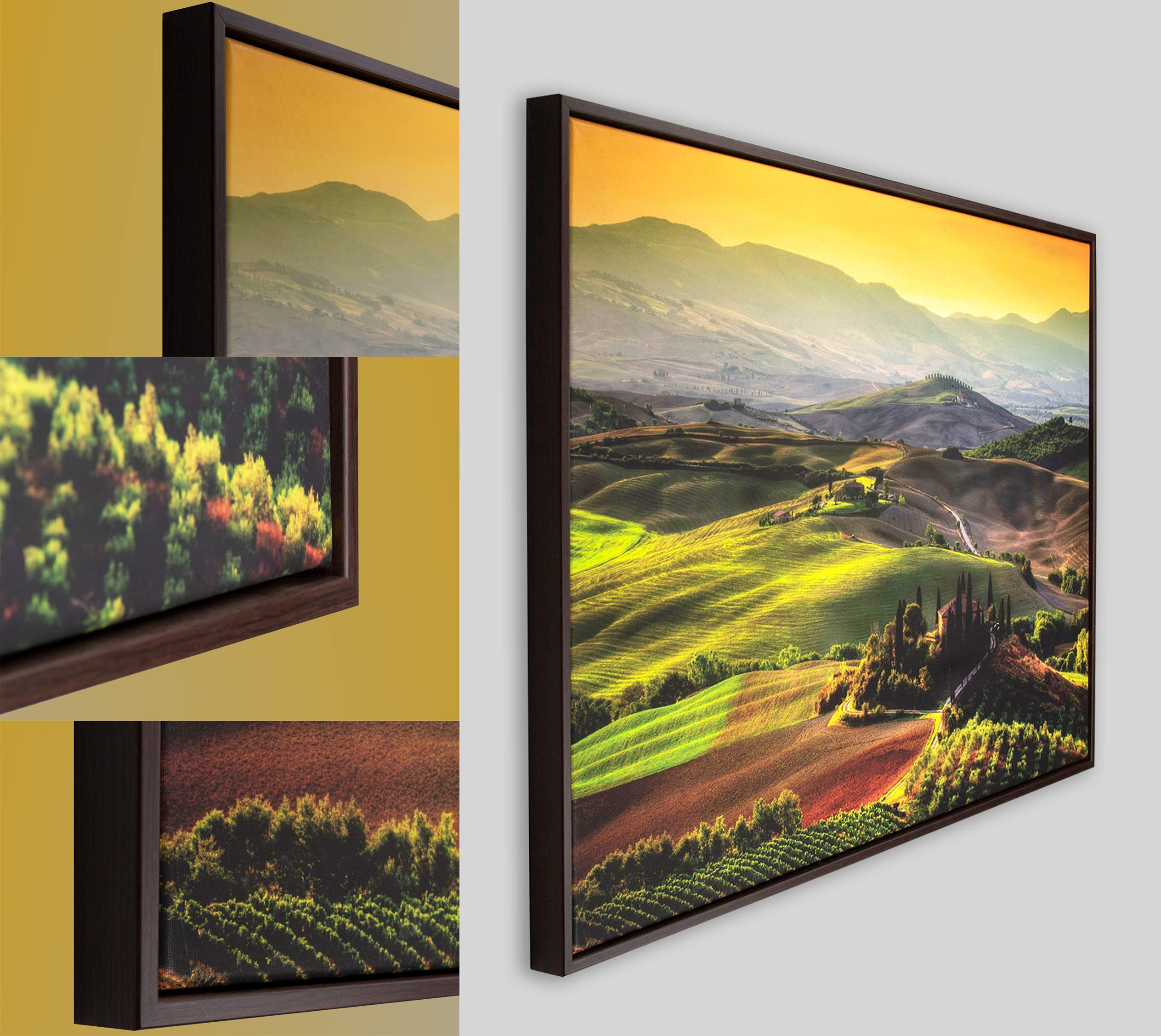BIRAPA Lyon Keilrahmen für Canvas 100x150 cm in Schwarz Matt, Rahmen für Leinwände, Leerrahmen für Leinwand, Schattenfugenrahmen für Keilrahmen, Leinwand Rahmen