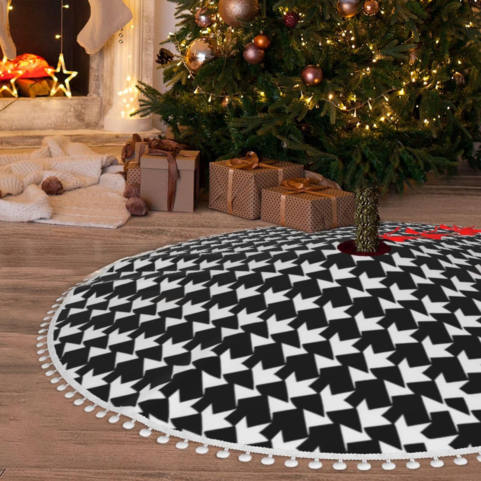 Jupe de sapin de Noël en peluche douce pour salon chic et cocooning