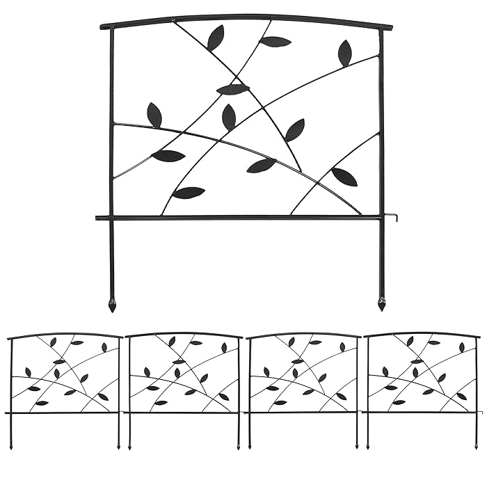 Buy Sunnydaze 5Piece Modern Leaves and Vines Decorative Metal Garden