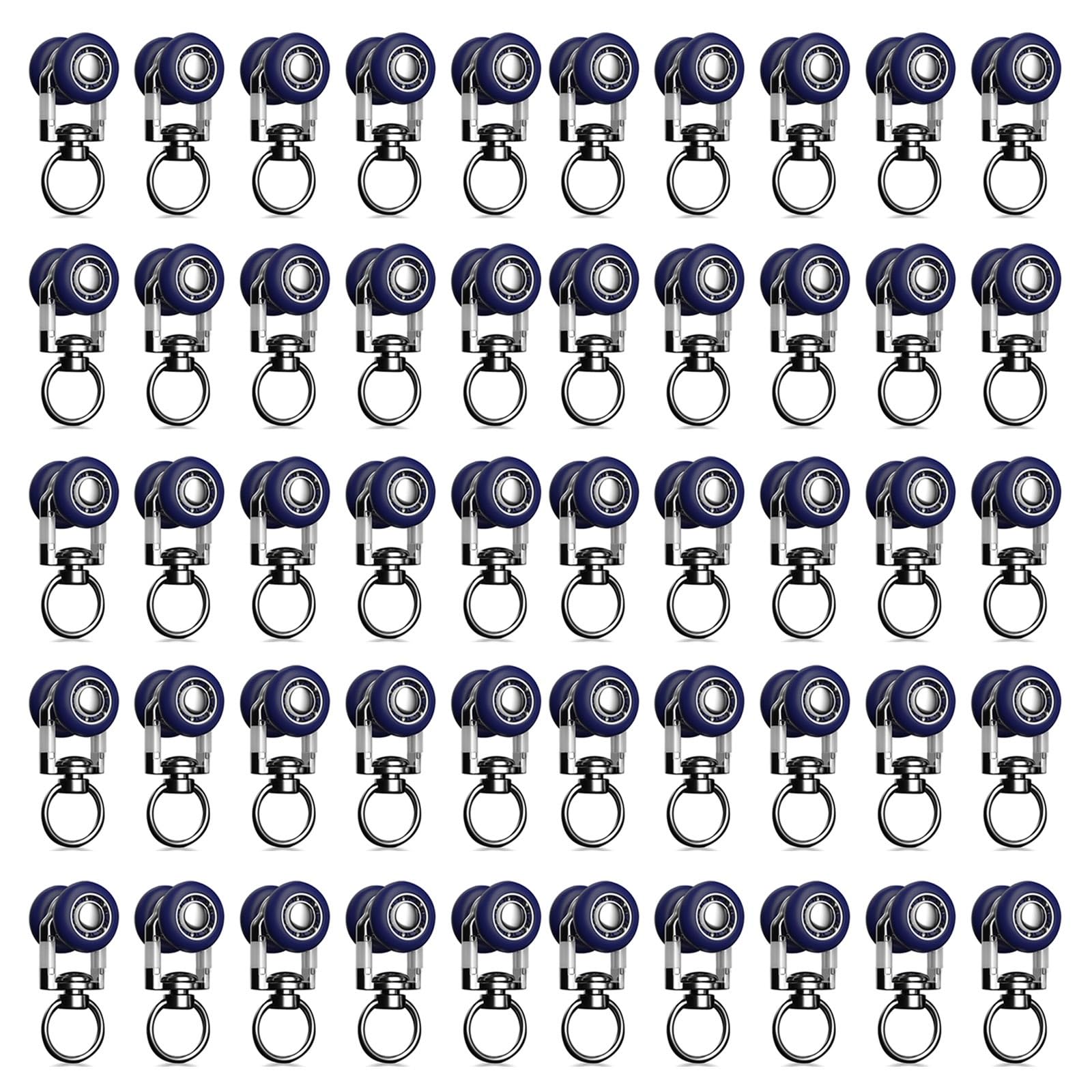 Hcusvcop One Color Curtain Glider Hooks, 10/20/50 Pcs Heavy-Duty Rail Pulleys Runners,Smooth Rolling Bearing Wheel