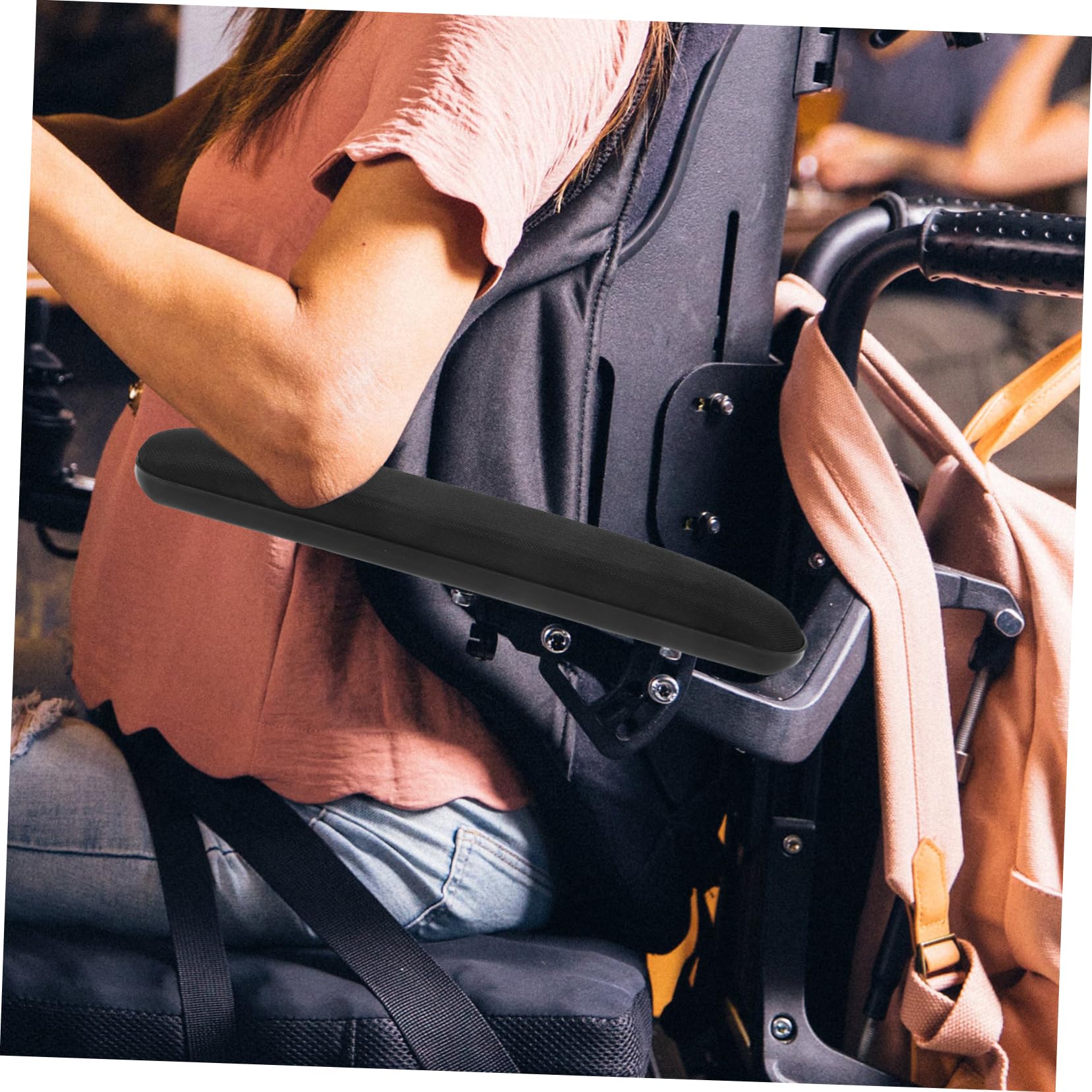 VILLCASE 5 Paia Cuscinetto Protettivo per Il Braccio poggiapolsi Polso Sedia ergonomica pastiglie corrimano braccioli coprisedia per bracciolo Forniture per sedie a rotelle Tessuto Black