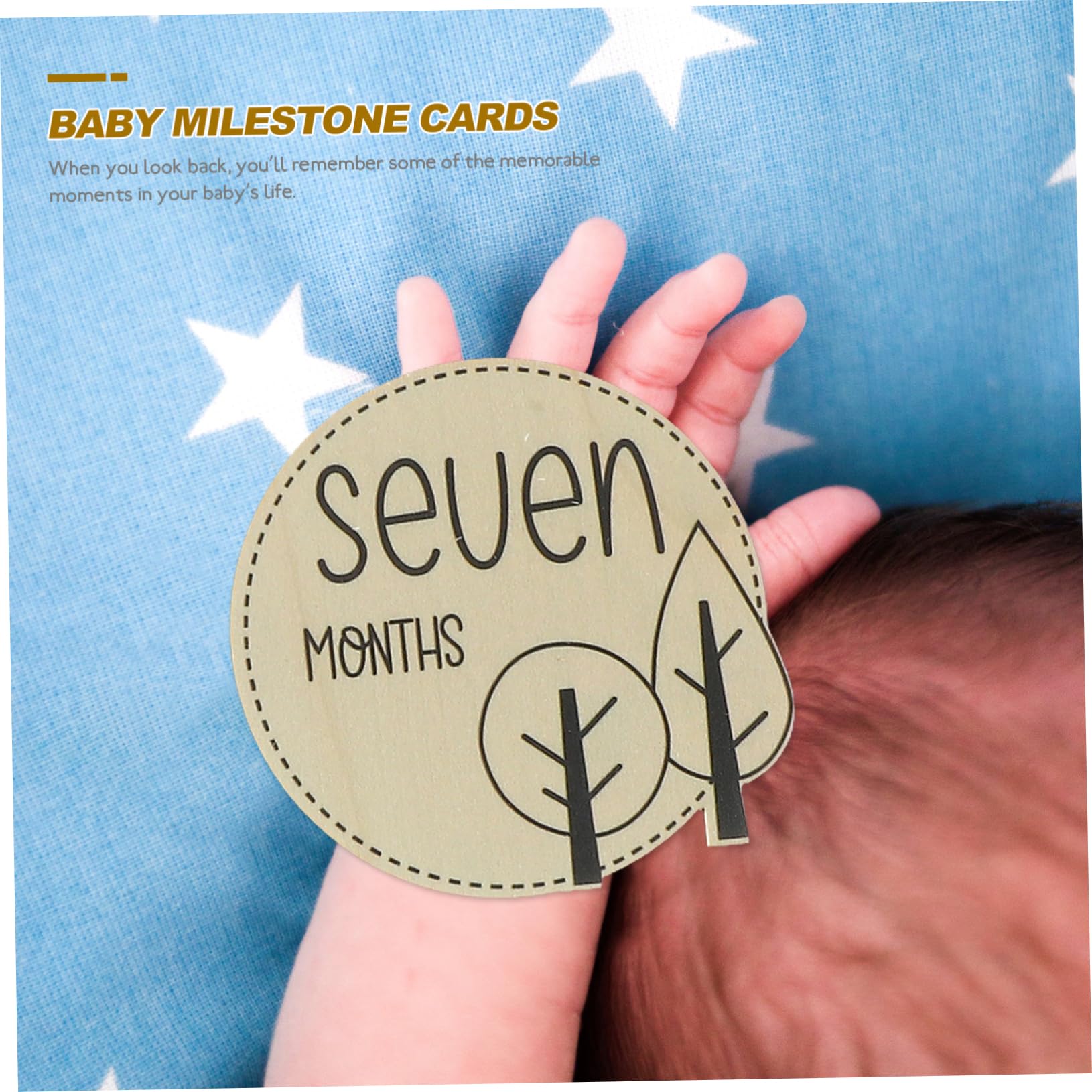 HOOTNEE Monthly Milestone Wood Cards Pcs Animal Theme Milestone Photo Props Natural Wood Grain
