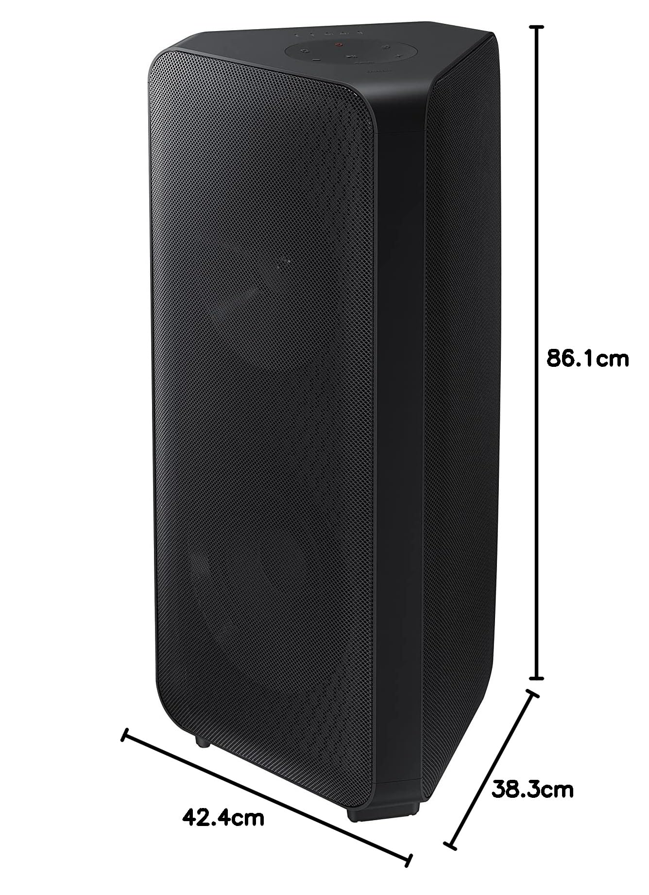 Samsung MX-ST90B/ZF Tour sonore bi-directionnelle, 1700 W, Roues intégrées, Mode karaoké, étanche, Noir