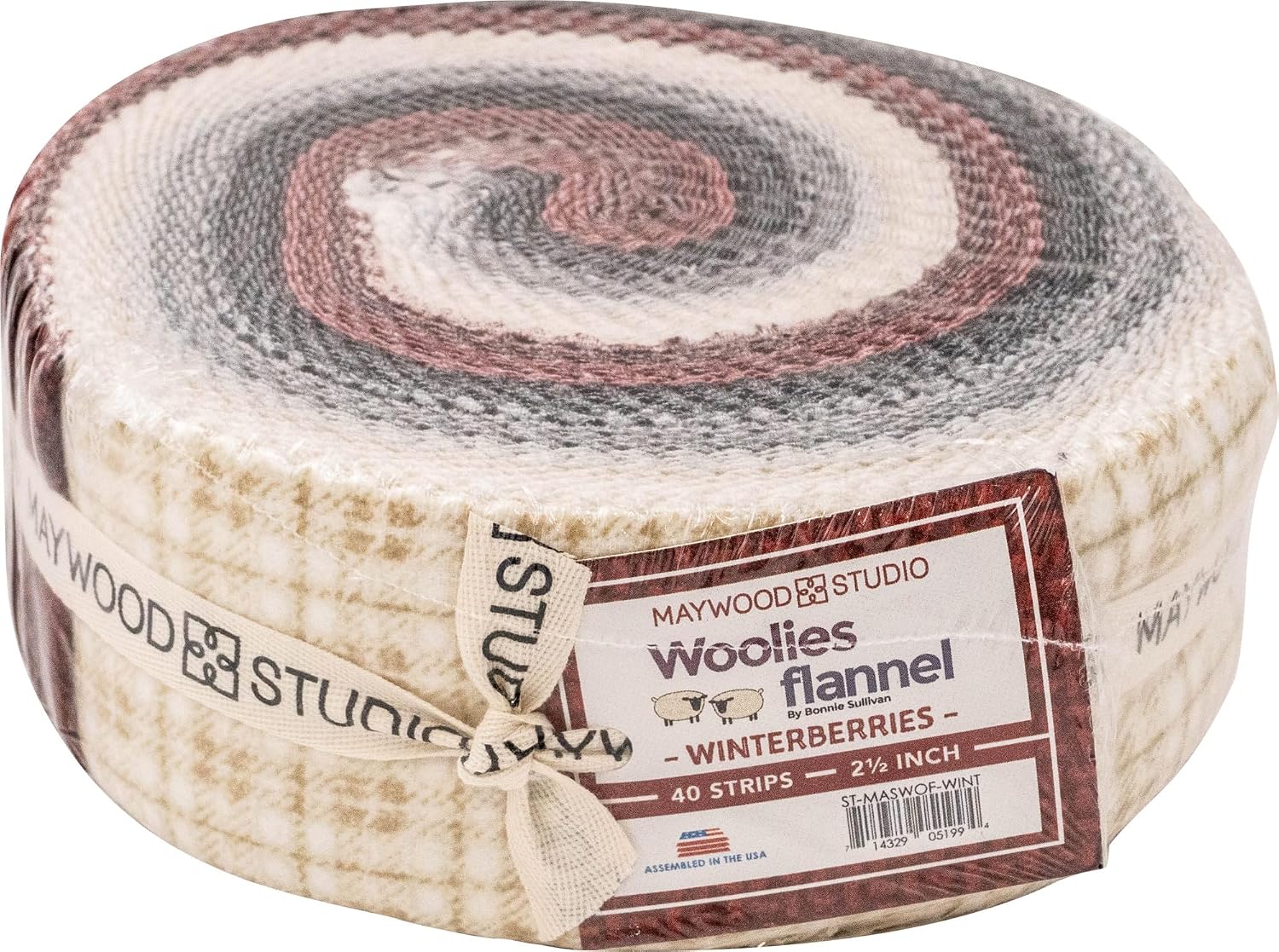 Bonnie Sullivan Woolies Flannel Winterberries Strips 40 2.5-inch Strips Jelly Roll Maywood Studio