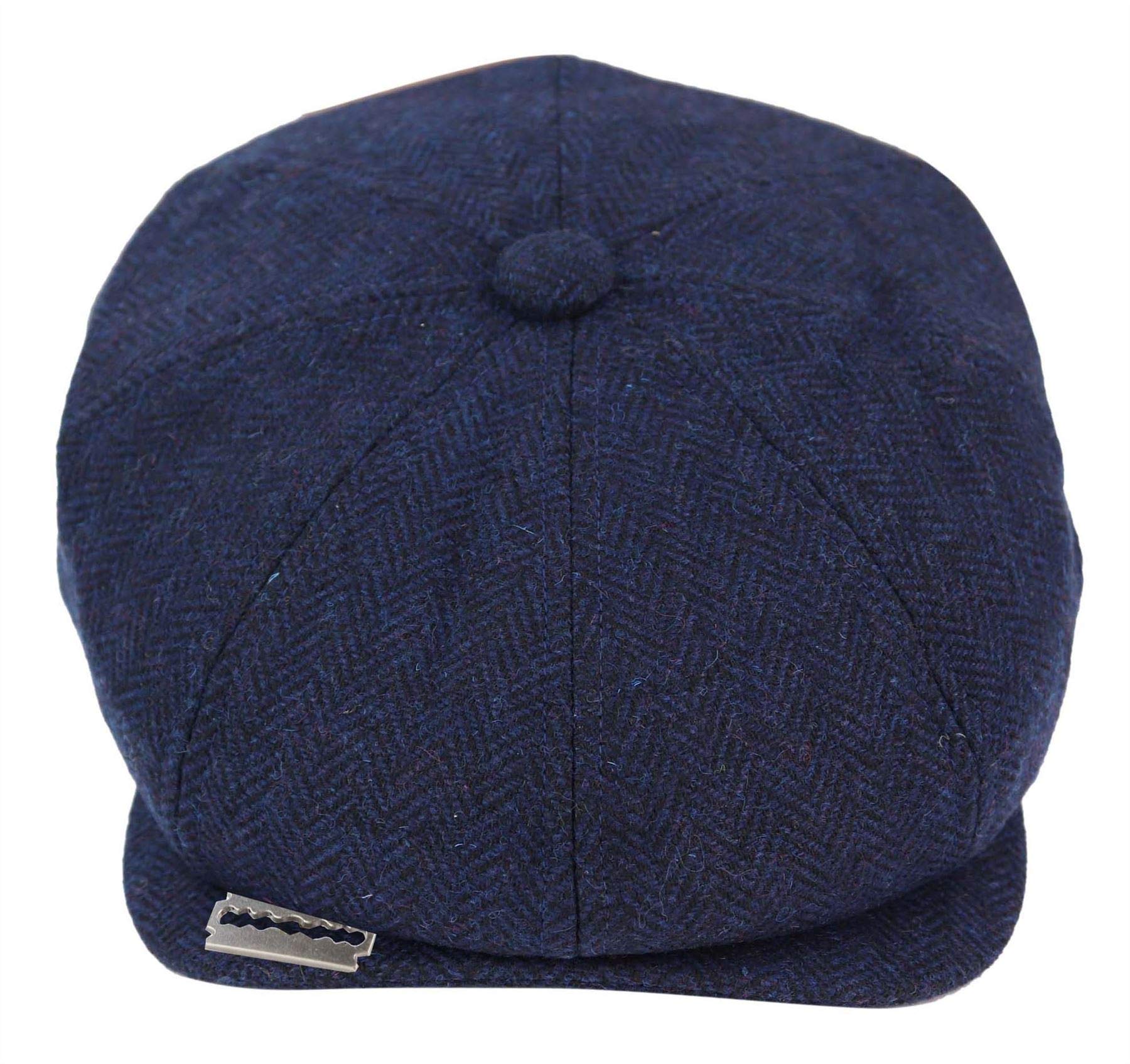 TruClothing Mens Tweed Newsboy Cap Blinder Baker Boy Razor Flat Cap Grandad Hat 8 Panel Navy M