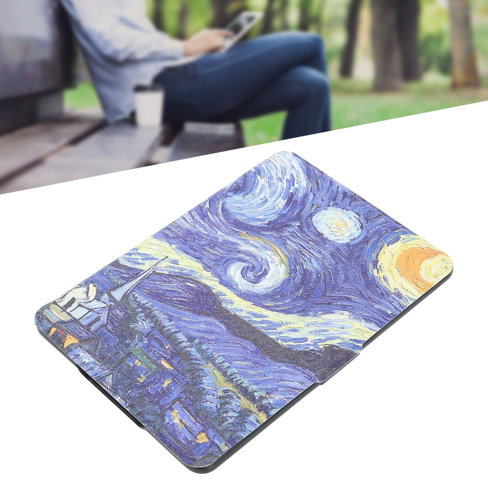 Shanrya Funda Paperwhite, Fundas Ligeras para Lectores de Libros Electrónicos Portátiles para Paperwhite(Cielo Estrellado de Van Gogh)