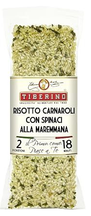 Tiberinos Real Italian Meals - Risotto Toscana with Spinach, 7 oz, All Natural Ingredients, Imported from Italy, No GMOs, Sun-Dried Ingredients, One-Pan Cooking | Perfect for Quick & Delicious Meals