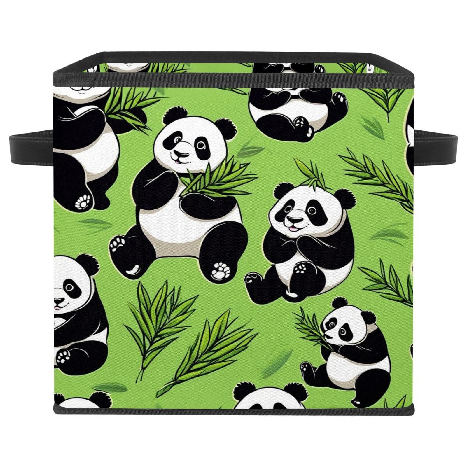 Boîte de rangement pliable 33cm grand cube avec poignées cuir maison