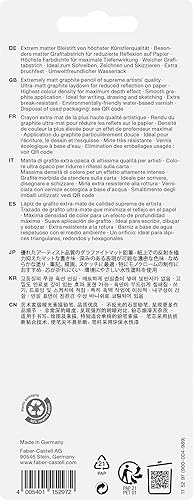 Miniatura 9 de Faber-Castell Pitt - Juego de lápices mate de grafito, lata de metal de 6 lápices de grafito, juego de lápices de dibujo y dibujo (B, 4B, 6B, 8B,