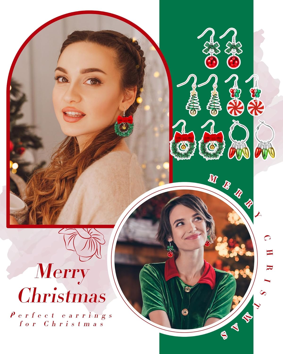 Junkin 35 Pairs Holiday Earrings for Women Halloween Thanksgiving Christmas Dangle Earrings Cute Variety Pack Gifts for Fourth of July Easter - Image 4