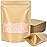 Blisstime Stand Up Pouches, 50 Pack Kraft Paper Bags with Matte Window and Tear Notch Resealable Bags for Small Business Home Use (5.5 x 7.3 Inches)