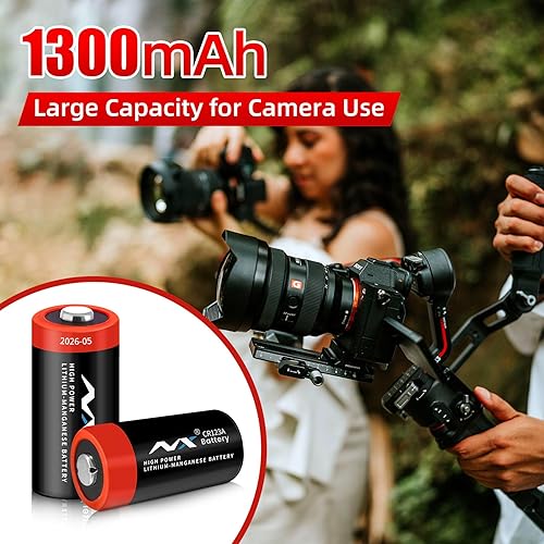 Miniatura 2 de CR123A - Batería de litio de 3 V, 3 voltios, 1600 mAh, batería de litio de alta potencia, larga duración para cámara, sistema de alarma, linterna,