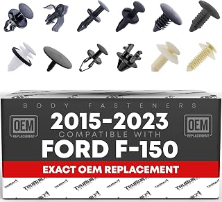 110 pcs Body Fastener Kit - Compatible with 2015-2023 Ford F-150 - Suitable for Bumper, Fender, Hood, Door Trim, More - Black, Plastic and Metal - OEM F75Z-7826601