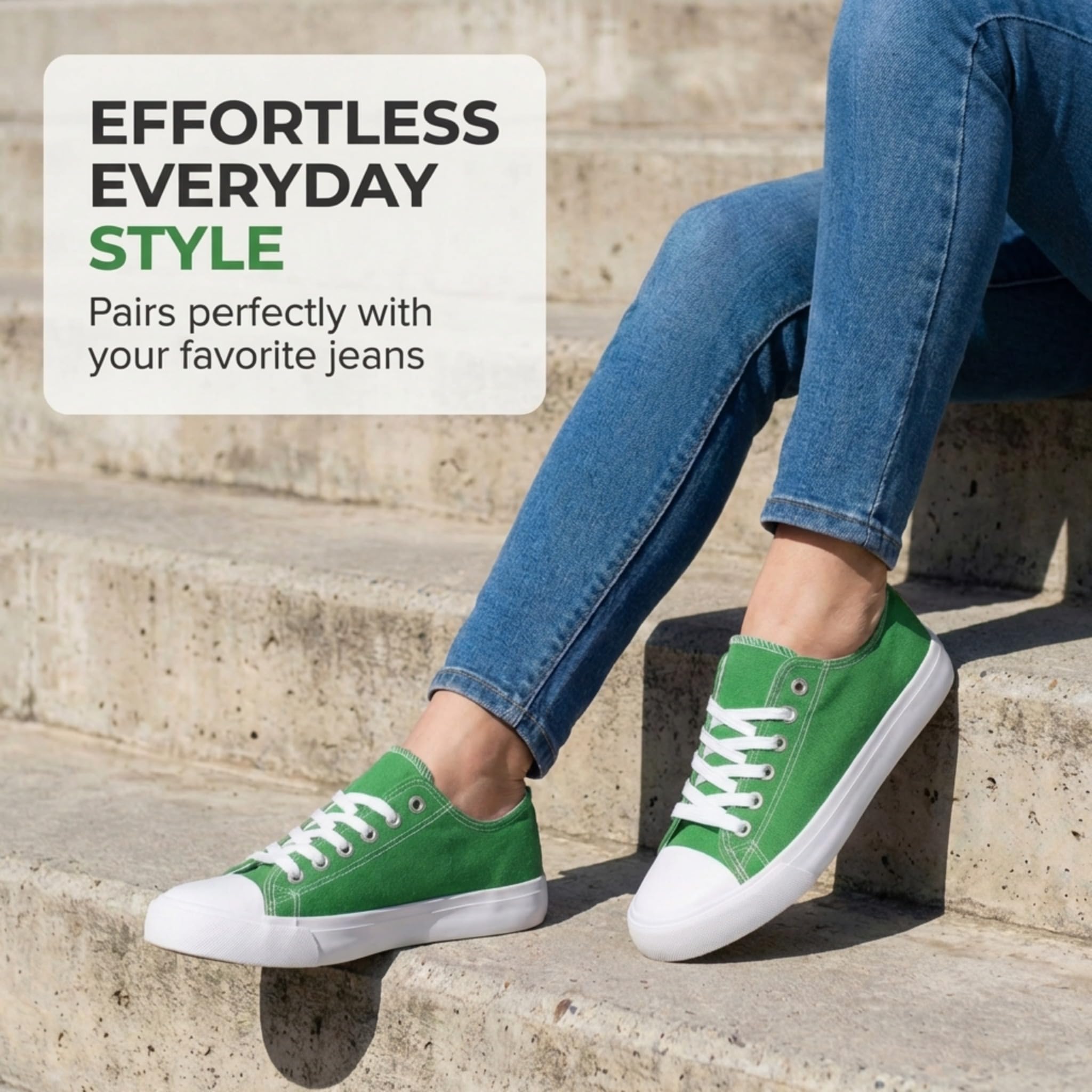 hello basics Canvas Shoes for Women Casual Low Top Women's Fashion Sneakers for Women (Green, 10)