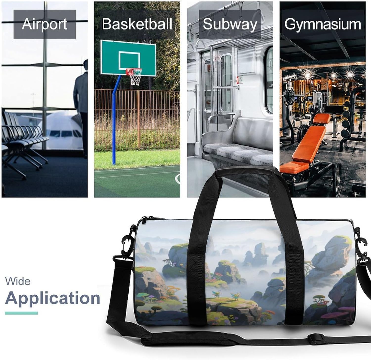 Misty Stone Forest Gym Bag Duffle Bags Weekender Overnight Bag image 3