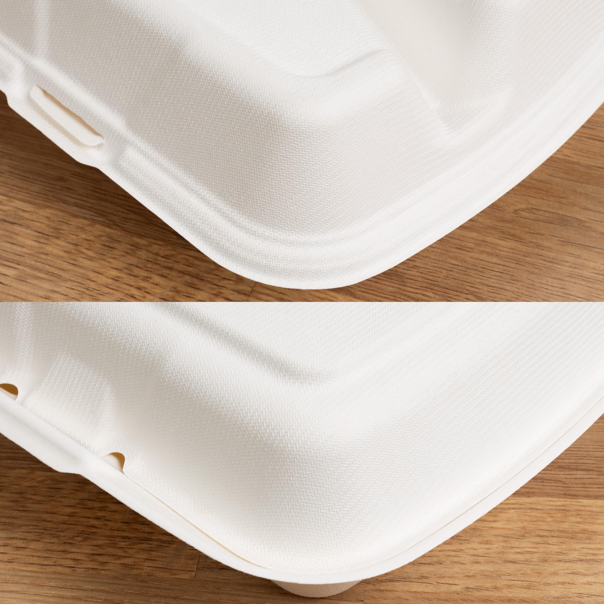250 Menüboxen 2-geteilt 23 x 15 cm aus Zuckerrohr in weiß | umweltfreundlich 250 Menüboxen 2-geteilt 23 x 15 cm aus Zuckerrohr in weiß | umweltfreundlich