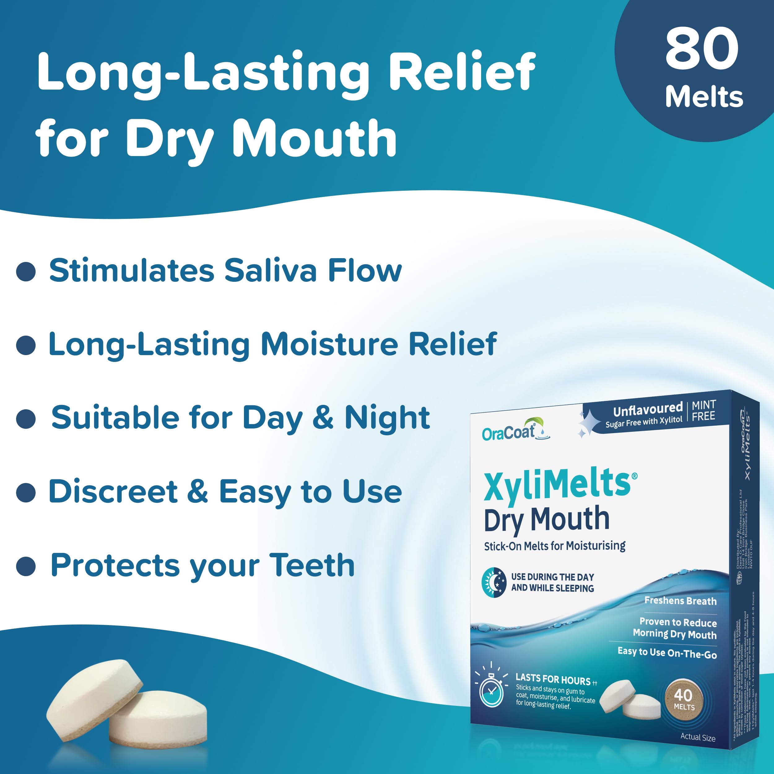 Oracoat - Xylimelts - Dry Mouth - Mint Free - 40 Count