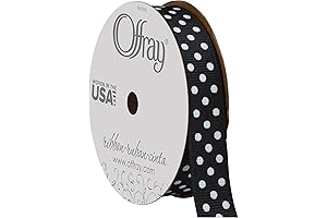 Offray Black and White Polka Dot Grosgrain Ribbon: Enhance Your Creations