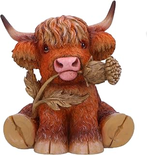 Nemesis Now Highland Thistle Highland Thistle Cow Figurine, Resin, Brown, Cast in The Finest Resin, Expertly Hand-Painted