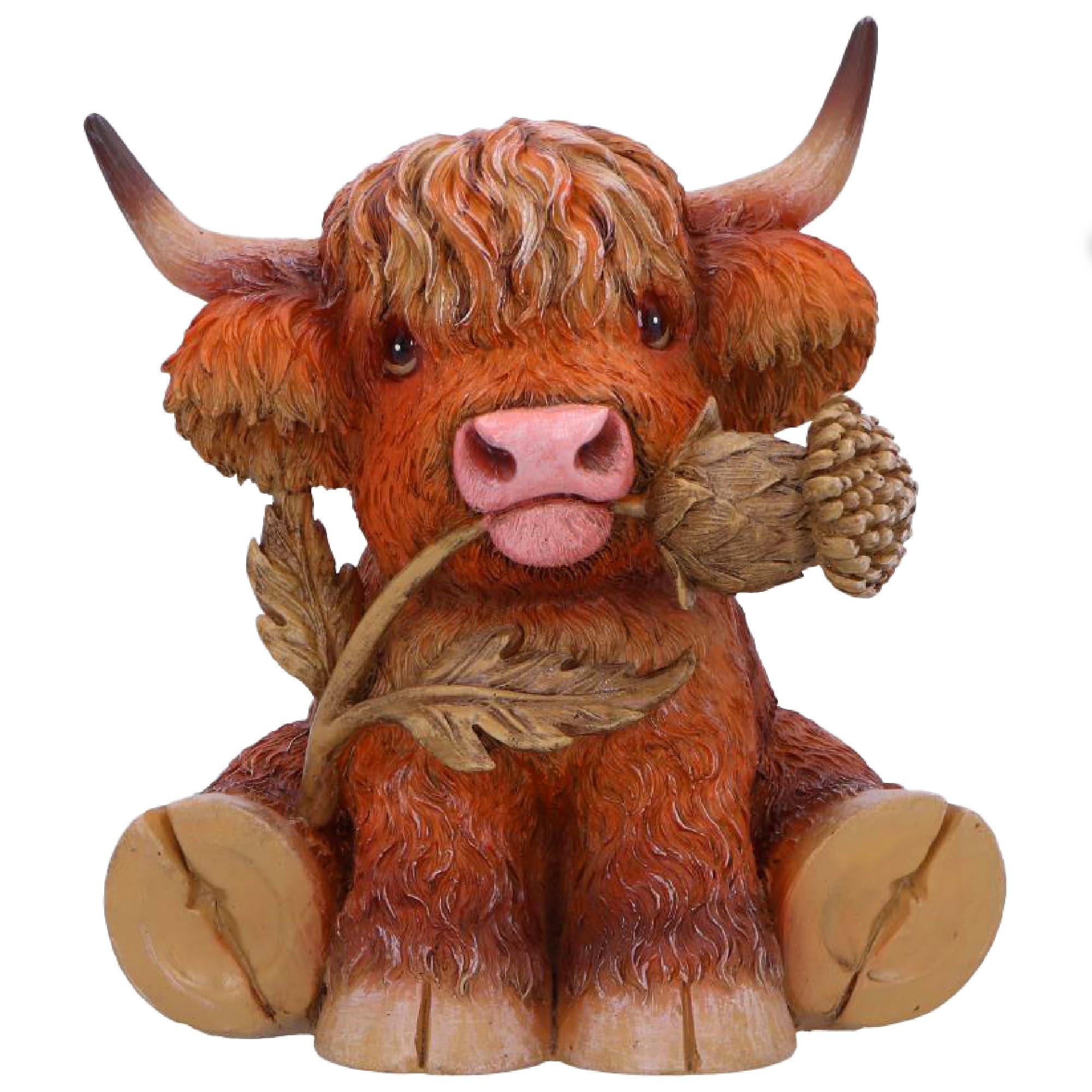 Highland Thistle Highland Thistle Cow Figurine, Resin, Brown, Cast in the Finest Resin, Expertly Hand-Painted