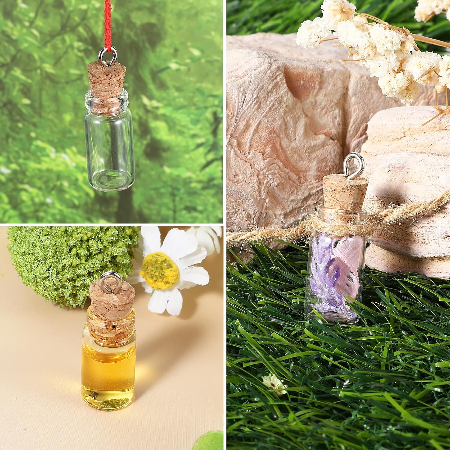 12 Pcs Small Glass Bottles with Cork, 1.5ml Tiny Glass Jars with Lids Empty Mini Glass Bottles Spell Jars Wishing Bottles Message Glass Bottles for DIY Crafts Wedding Halloween Chrismas Decoration
