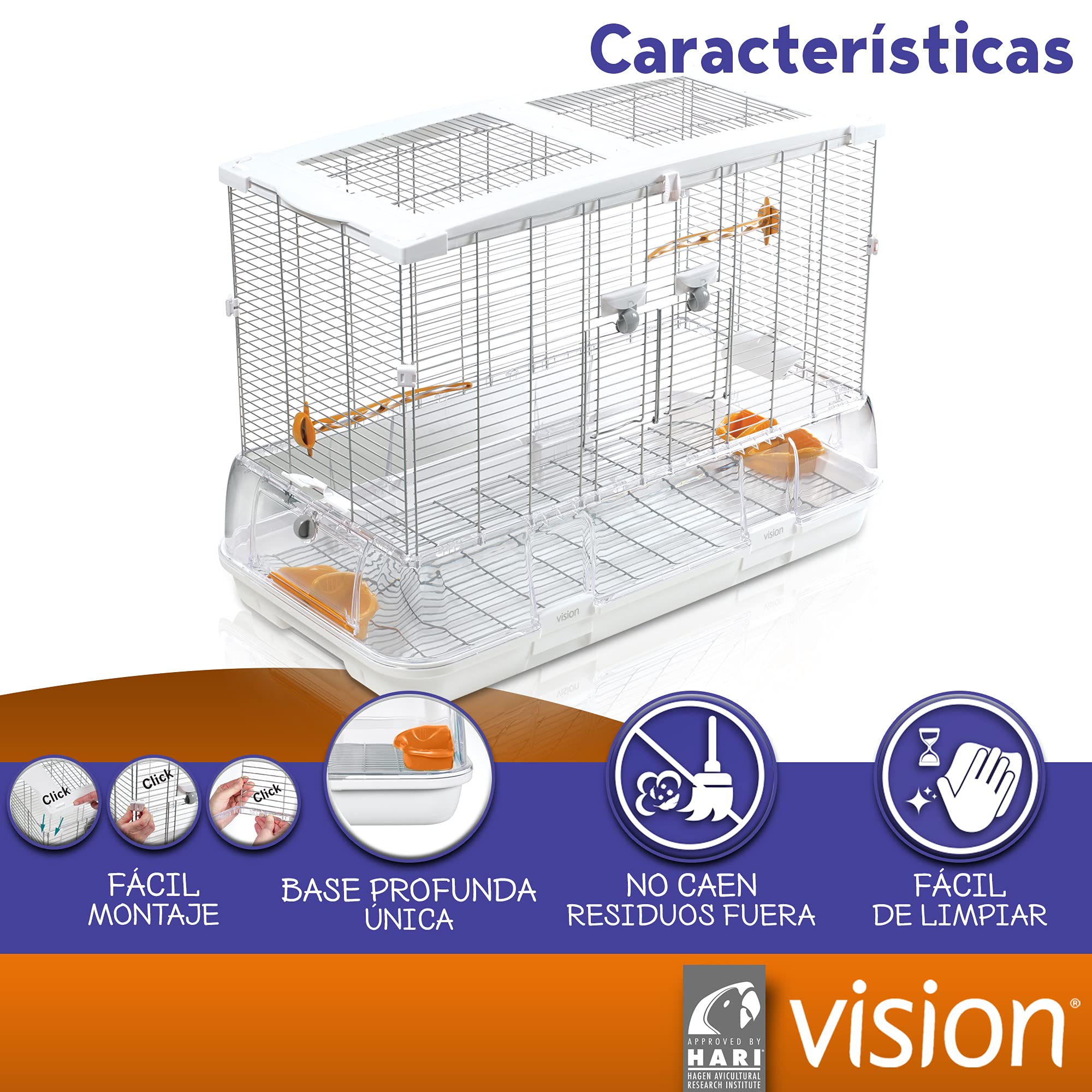 Vision Jaula Modelo L01, 78 x 42 x 56 cm, (WxDxH): 30.7 x 16.5 x 22 in