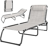 Vista 21 de Outsunny Juego de 2 tumbonas plegables, sillas de bronceado para patio, tumbona para exteriores con respaldo reclinable de 4 posiciones, asiento