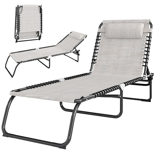 Outsunny Folding Chaise Lounge Chair, Patio Sun Tanning Chair, Outdoor