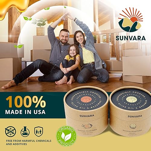 Miniatura 4 de Esmalte de muebles de cera de abejas 100% ingredientes naturales de Estados Unidos, restauran un acabado para madera, cera de abejas, esmalte de