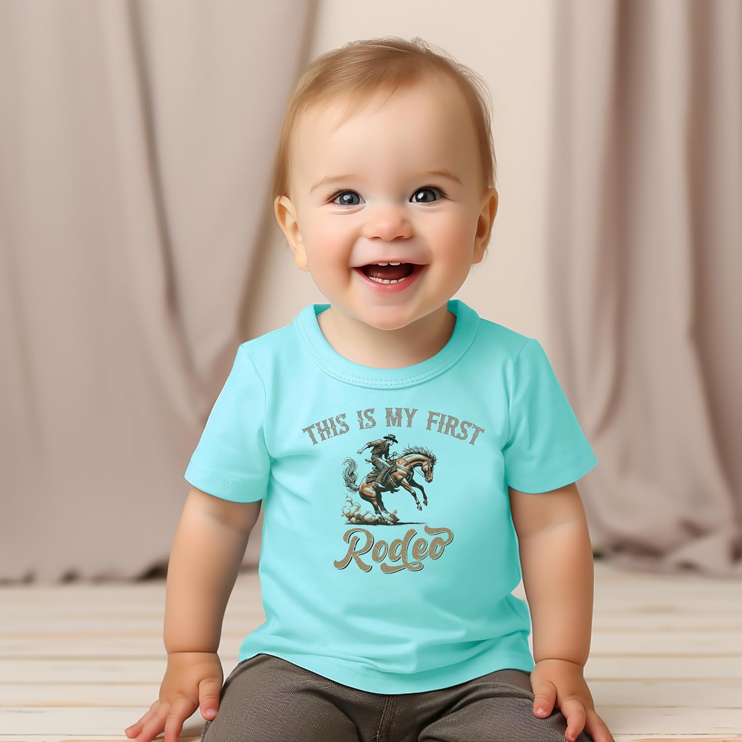 This is My First Rodeo Birthday Shirt for Baby Girls or Boys Country Western Theme 1st Bday Outfit - Image 2