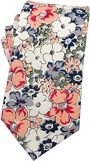 Men's Cotton Floral Neck Tie 2.56'' Printed Skinny Tie