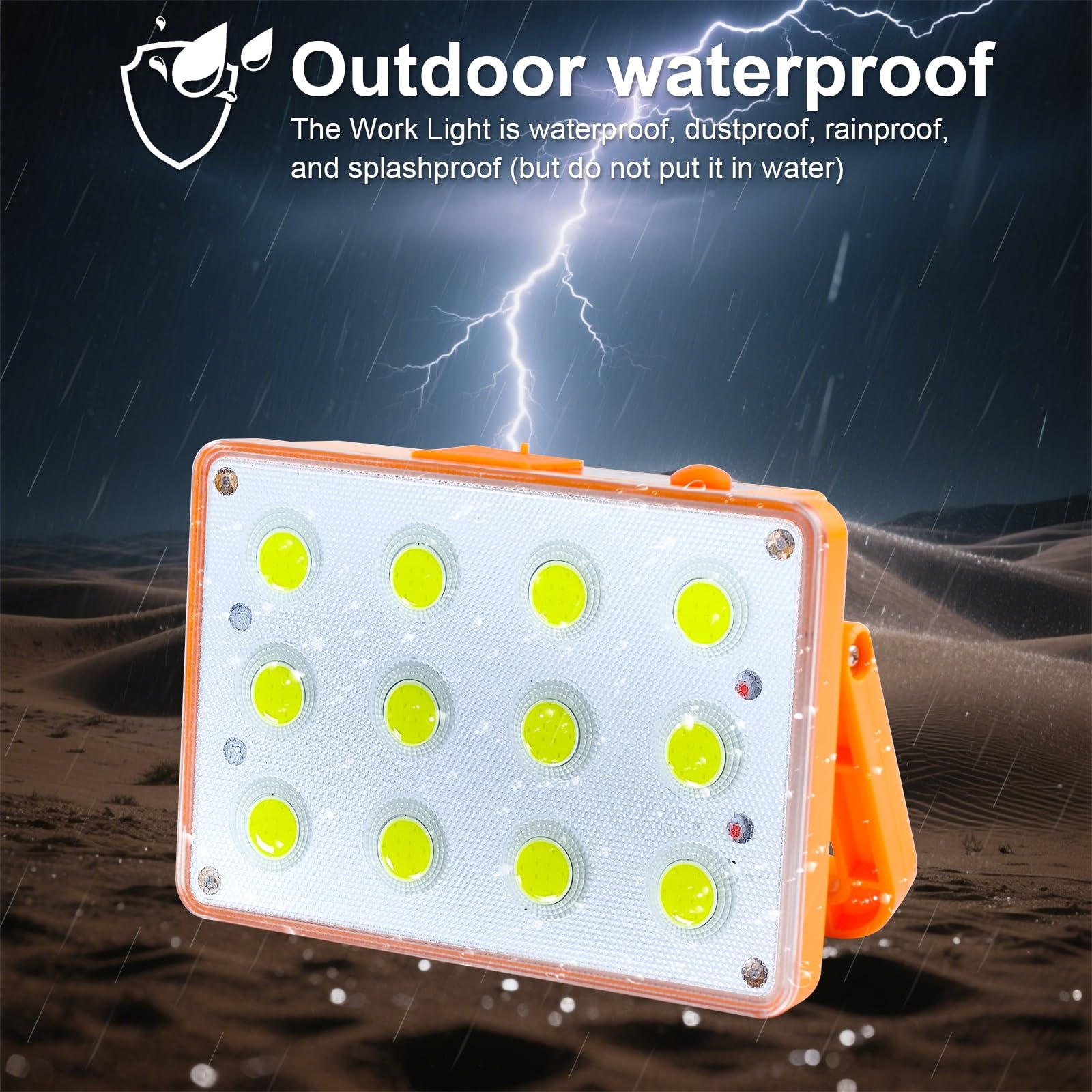 Faro LED Ricaricabile, Faretto LED Portatile USB Luce da Lavoro con Pannello Solare 4 Modalità IP42 Impermeabile Lampada da Lavoro per Campeggio Garage Cantiere Manutenzione Tenda Pesca Emergenza