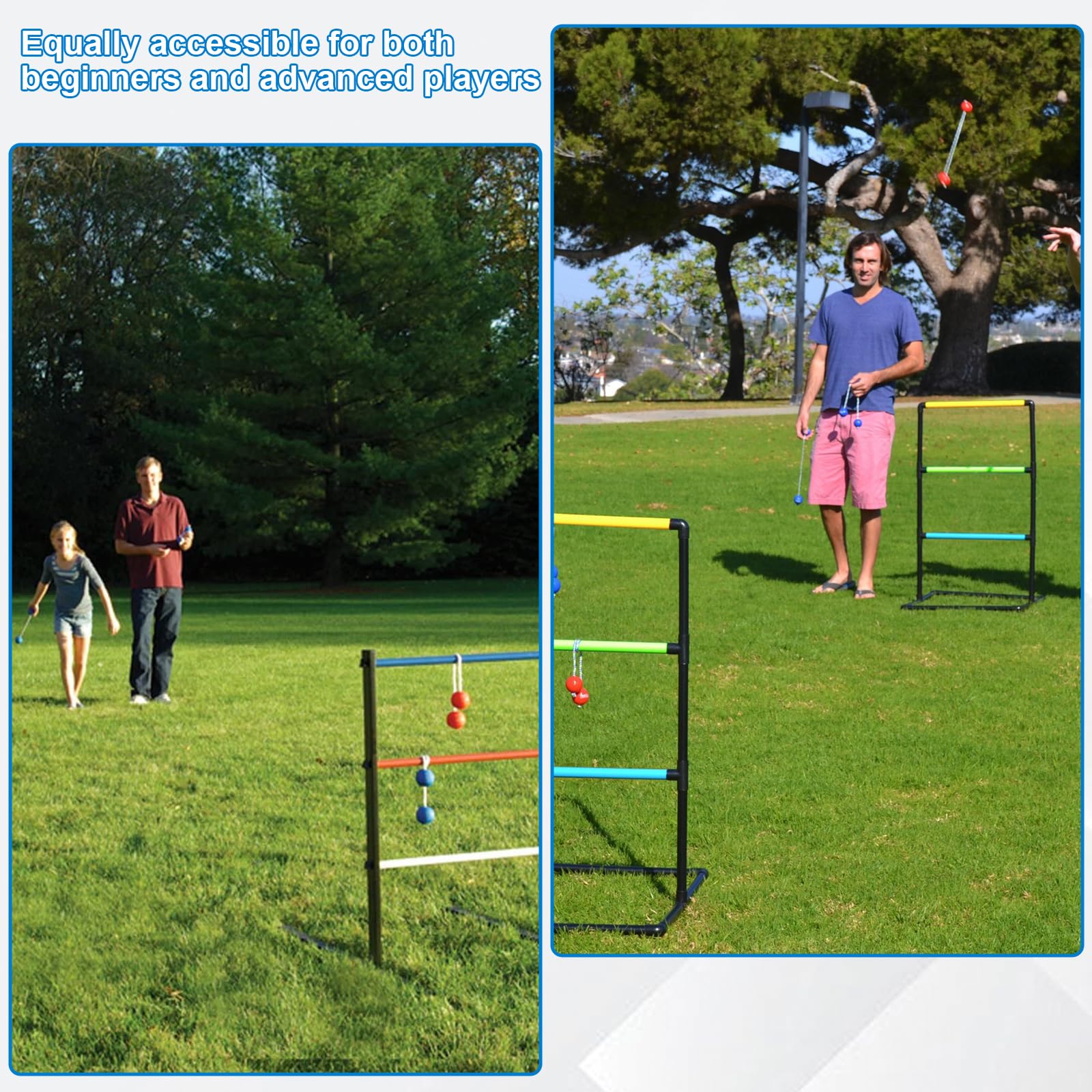 JSMTKJ 6 Paires Golf D'échelle, Ladder Golf Game, Balles D'entraînement de Golfs, Convient Aux événements Intérieurs et Extérieurs