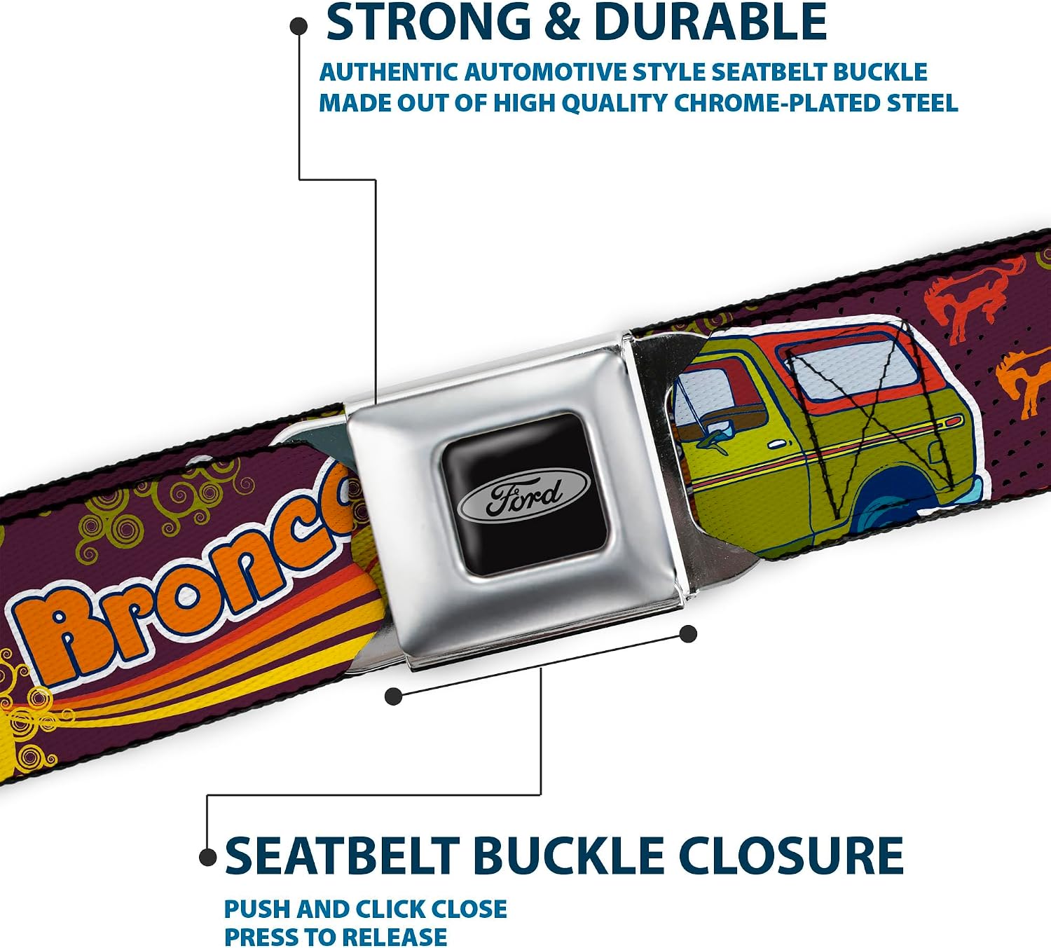 Buckle-Down Seatbelt Belt Bronco Regular