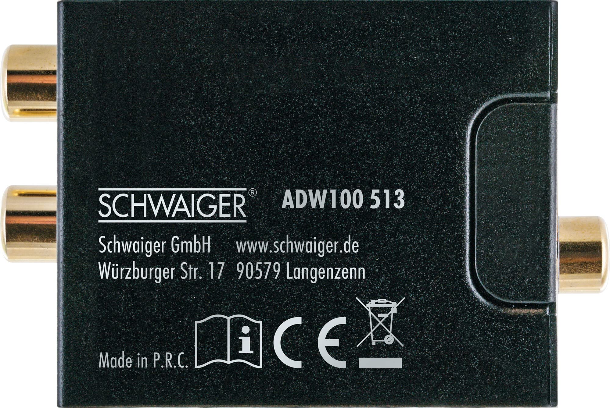 SCHWAIGER ADW100 513 Audio Konverter Analog zu Digital Audioconverter Audiowandler Audiokonverter Toslink Cinch Koaxial